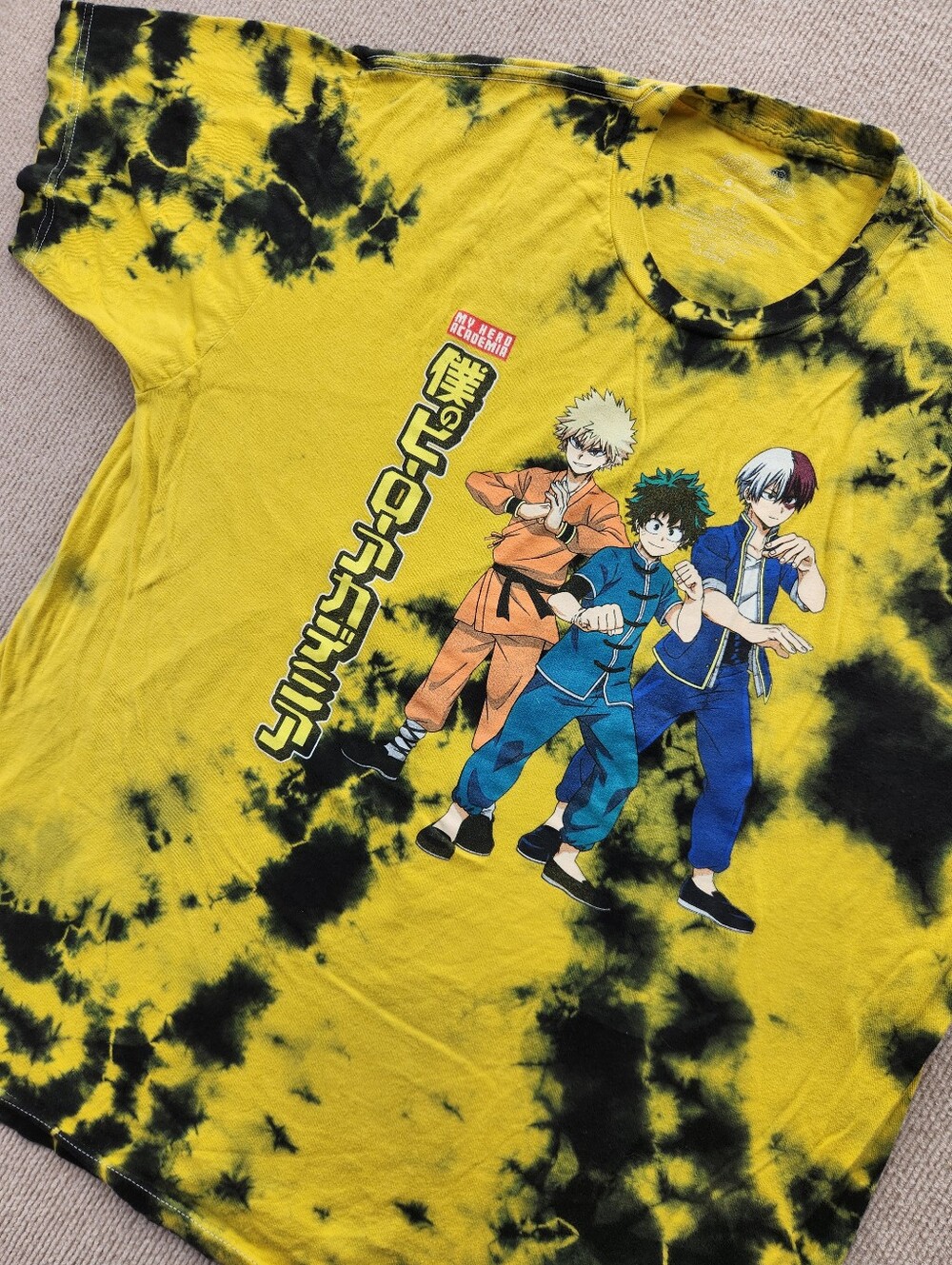 My Hero Academia Tie Dye T-Shirt Adult Large Crunchyroll Anime Deku Bakugo